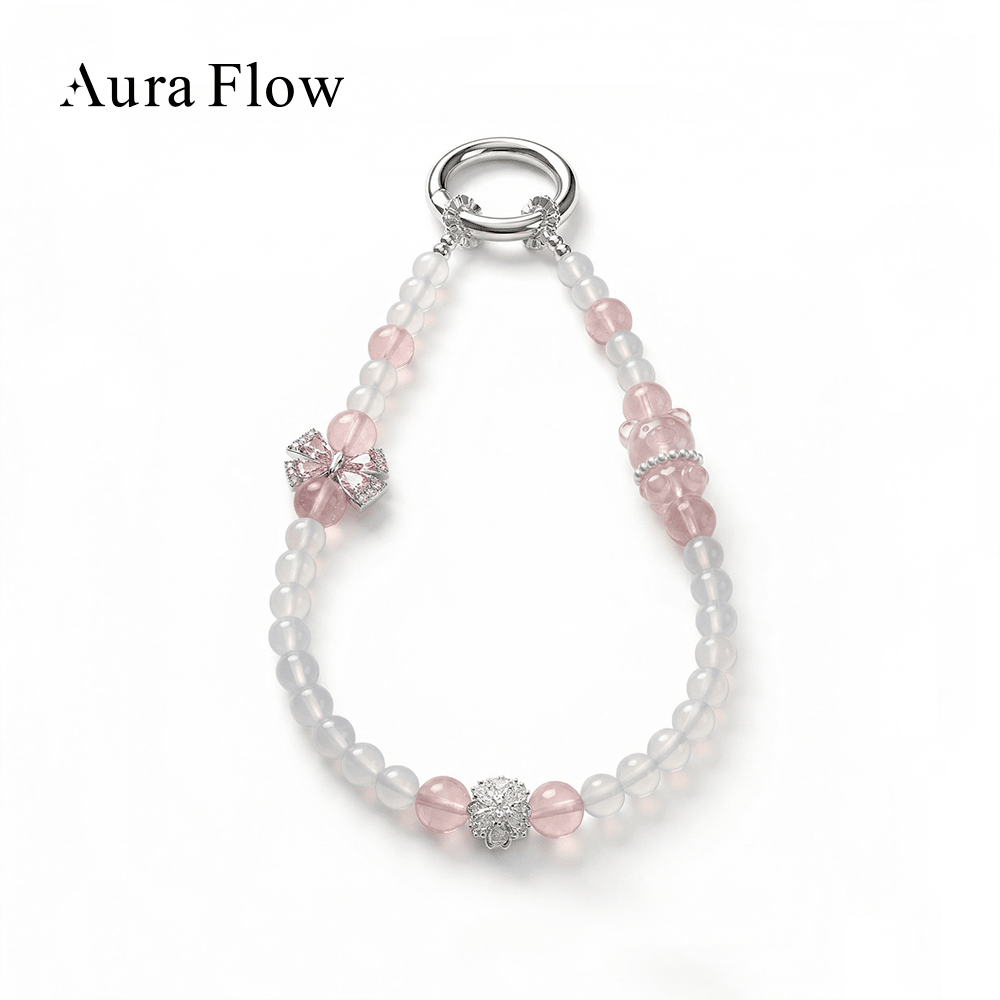 【AF Crystal】Yingqing | White Agate Grapefruit Pink Pendant - AuraFlowcrystal