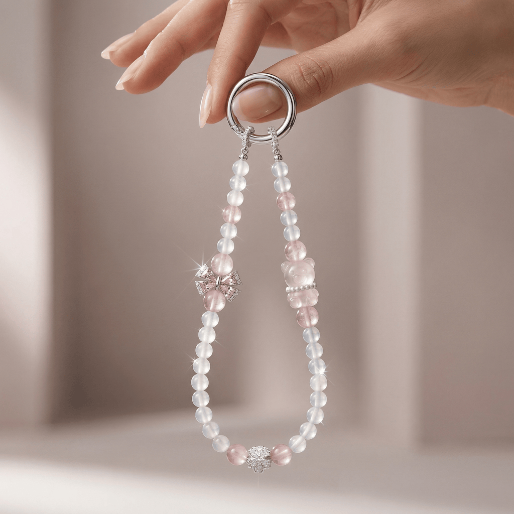 【AF Crystal】Yingqing | White Agate Grapefruit Pink Pendant - AuraFlowcrystal