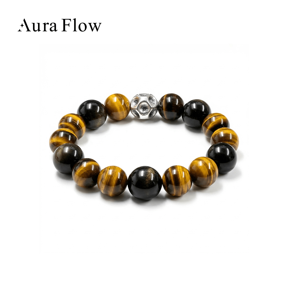 【AF Crystal】Hu Ming | HuangHuYan Gold Obsidian Bracelet - AuraFlowcrystal