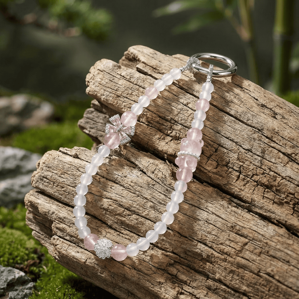 【AF Crystal】Yingqing | White Agate Grapefruit Pink Pendant - AuraFlowcrystal