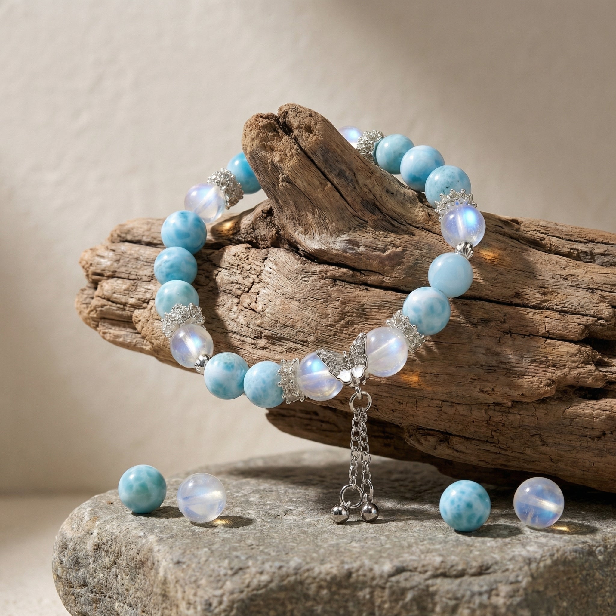 【AF Crystal】Starfish | Seagull Stonemao Island Moonlight Blue Moonlight Bracelet - AuraFlowcrystal