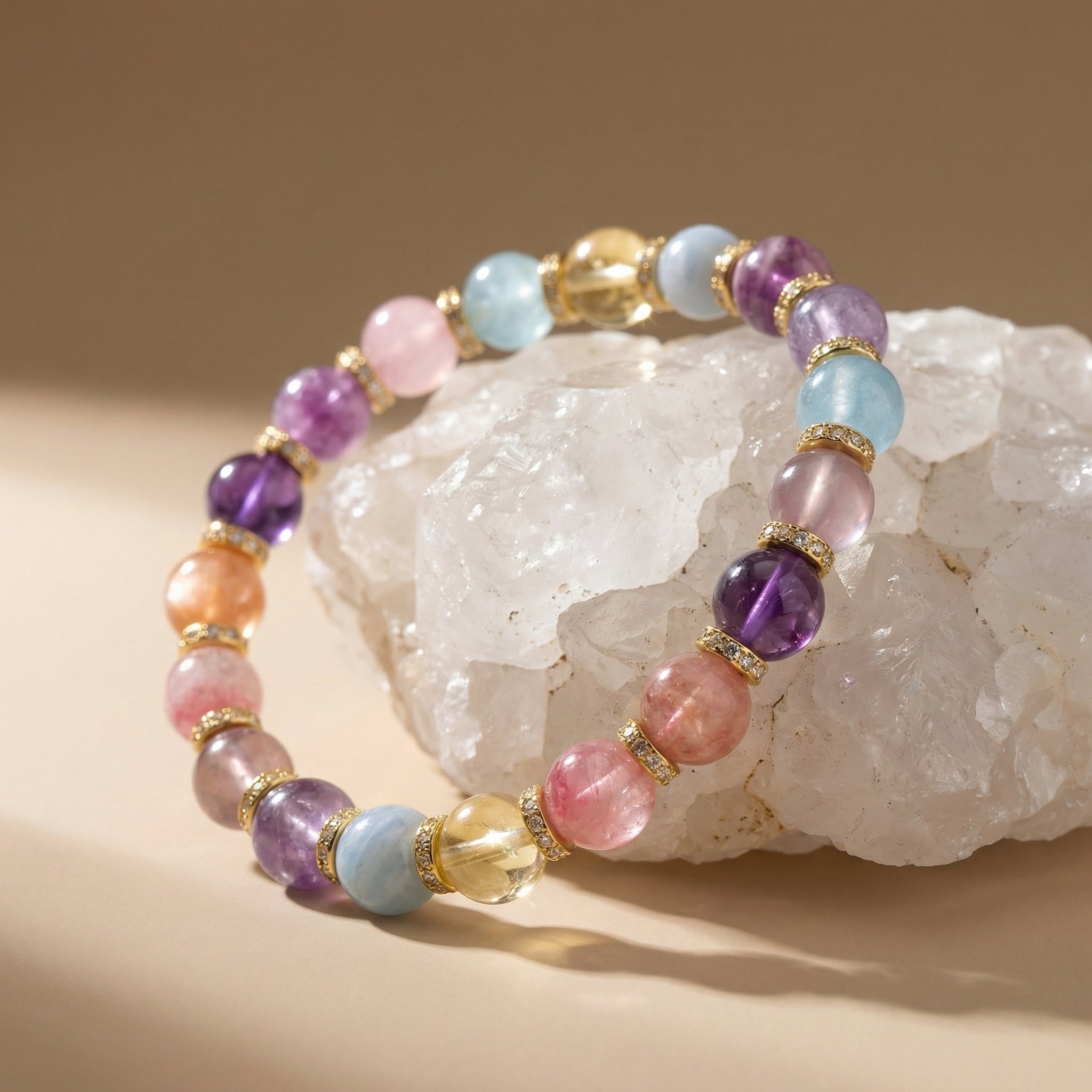 【AF Crystal】L Fuling | Natural Multi - Gem Crystal Bracelet - AuraFlowcrystal