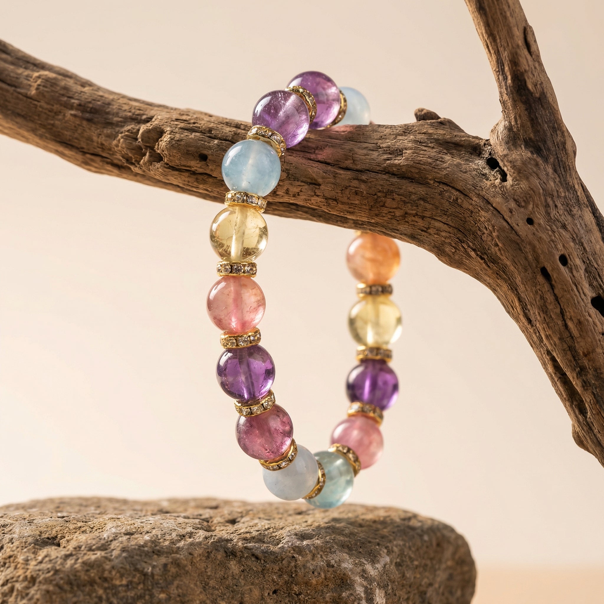 【AF Crystal】L Fuling | Natural Multi - Gem Crystal Bracelet - AuraFlowcrystal