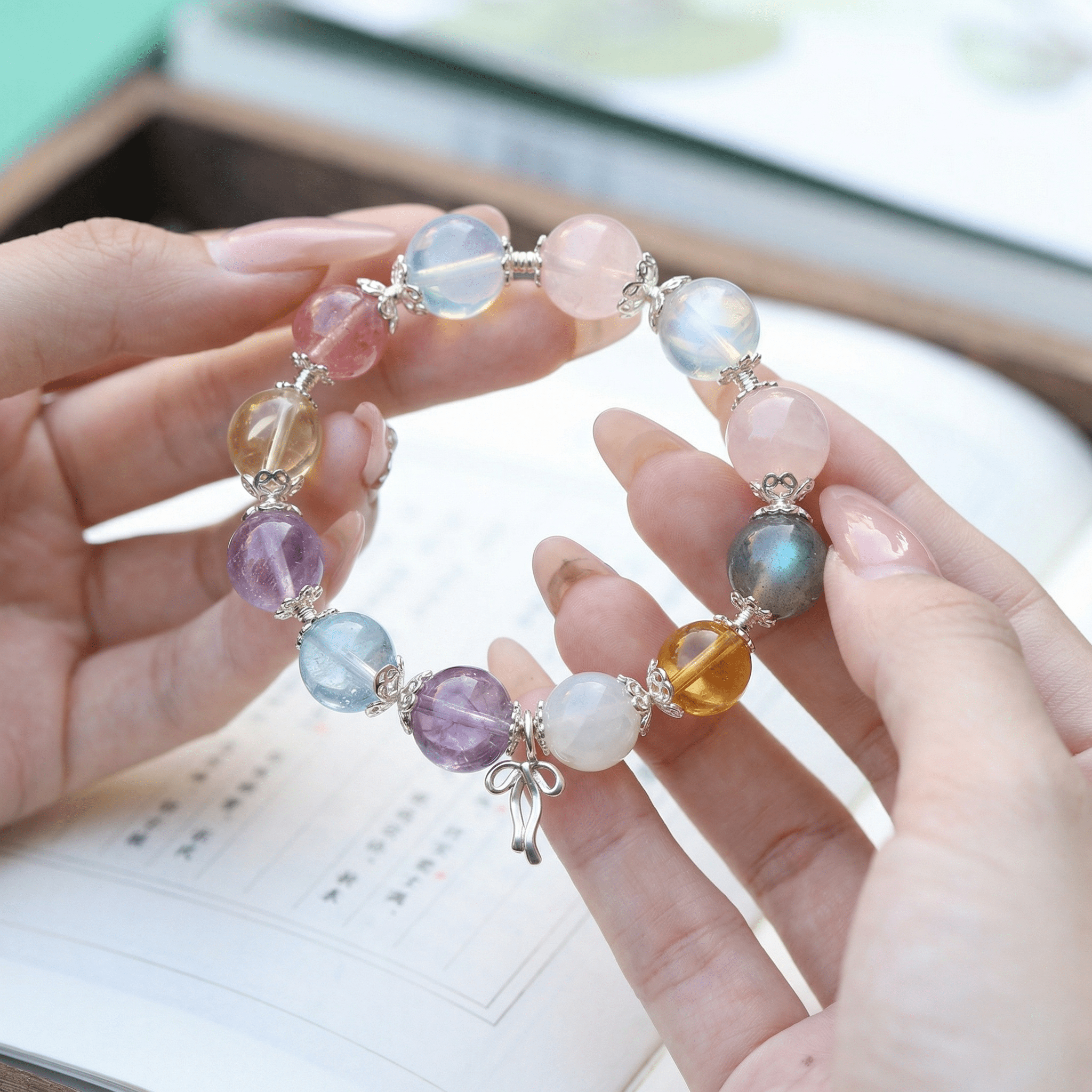 【AF Crystal】Woven | Multi - Gem Bracelet - AuraFlowcrystal