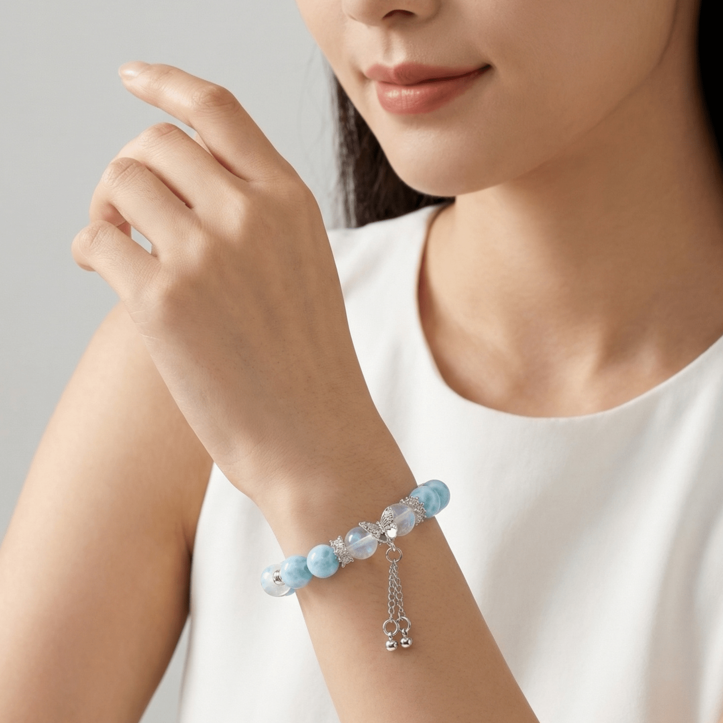 【AF Crystal】Starfish | Seagull Stonemao Island Moonlight Blue Moonlight Bracelet - AuraFlowcrystal