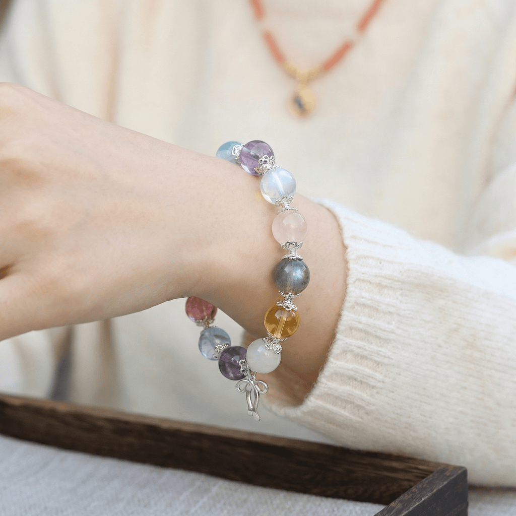 【AF Crystal】Woven | Multi - Gem Bracelet - AuraFlowcrystal