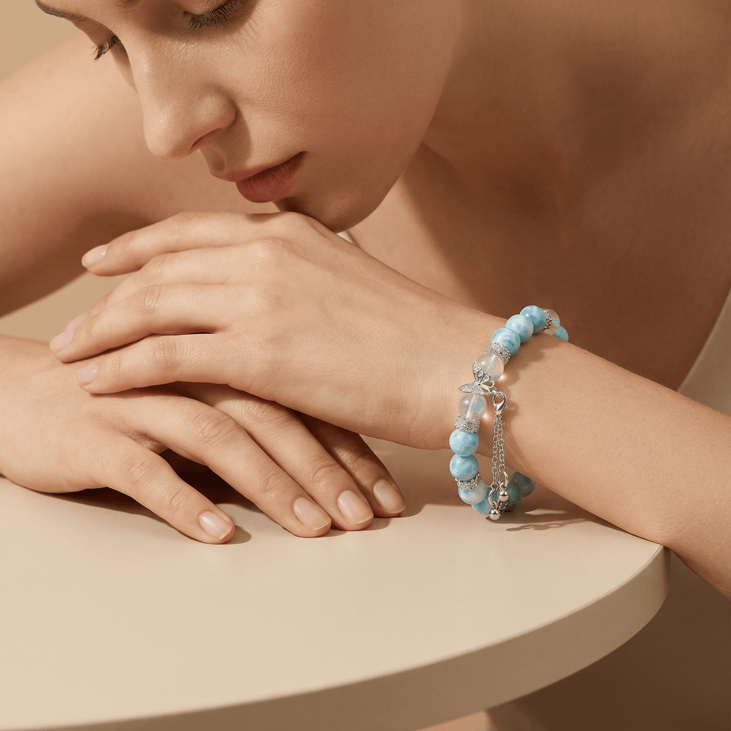 【AF Crystal】Starfish | Seagull Stonemao Island Moonlight Blue Moonlight Bracelet - AuraFlowcrystal